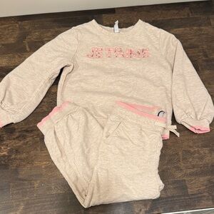 Janie & Jack cream/beige/pink outfit. Size 4